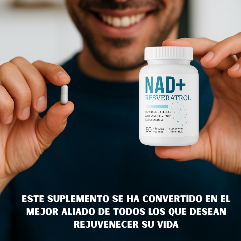 NAD+RESVERATROL® 60 Capsulas - EL SECRETO PARA UNA VIDA PLENA🍇