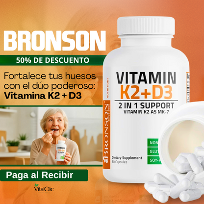 Bronson™ - Suplemento de Vitamina K2 con D3 - ACTIVA TU BIENESTAR 😱50% DE DESCUENTO😱