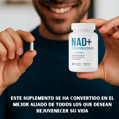 NAD+RESVERATROL® 60 Capsulas - EL SECRETO PARA UNA VIDA PLENA🍇