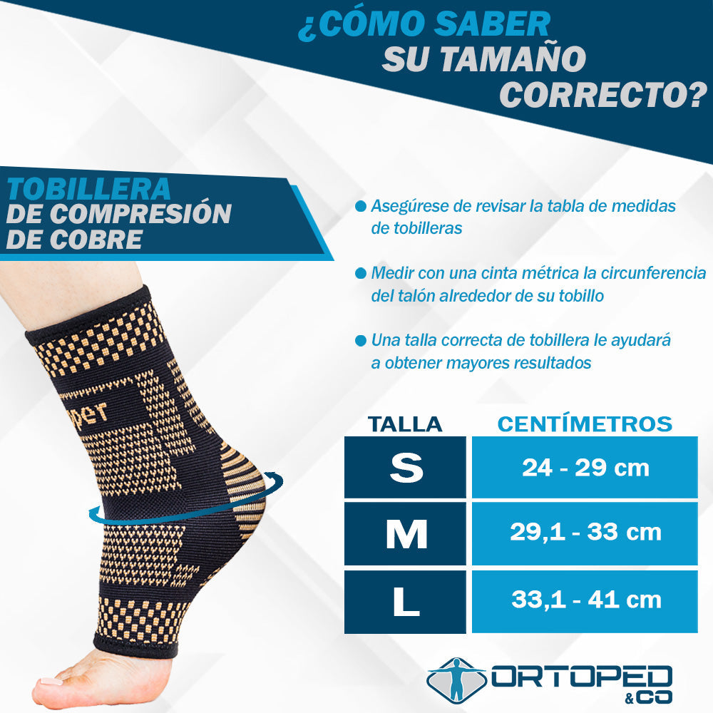 Tobillera de Compresión de Cobre - ALIVIA EL DOLOR Y PREVIENE LESIONES 😱LLEVA 2 Y PAGA 1😱